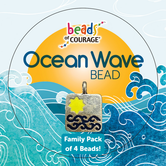 World Beads of Courage Day 2025 - Ocean Wave Bead (Family Pack of 4)