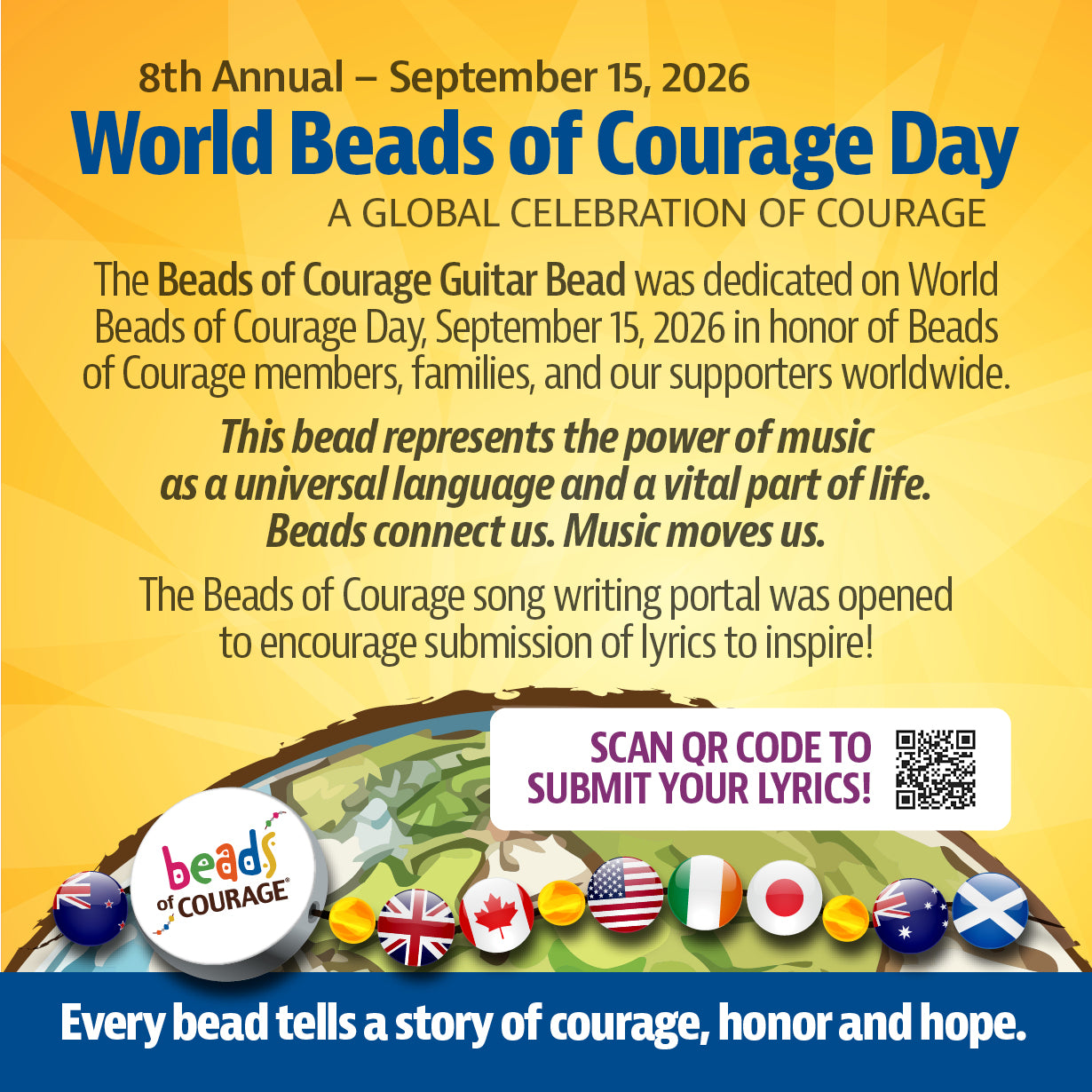 2026 World Beads of Courage Day - Guitar Bead