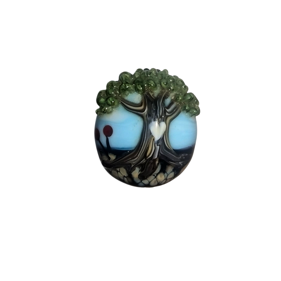 March 2025 Bead of the Month - Tree by the sea bead