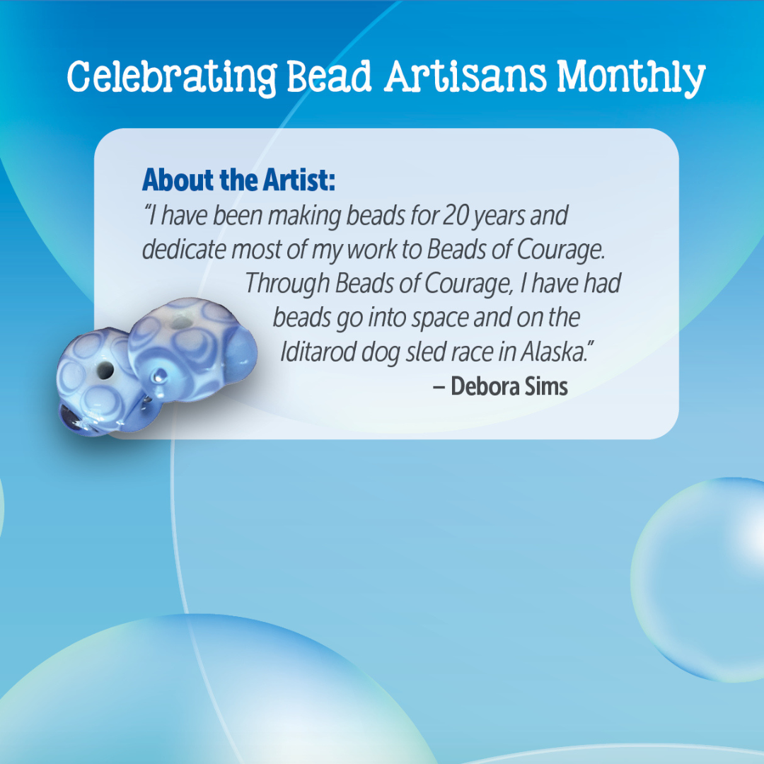 July 2025 Bead of the Month - "Bubbles remind us to embrace the light and let our worries drift away!"