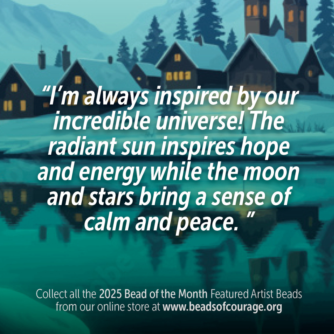 June 2025 Bead of the Month - Our Amazing Sky Bead (glow-in-the-dark) - "The day inspires hope and energy & night inspires calm and peace