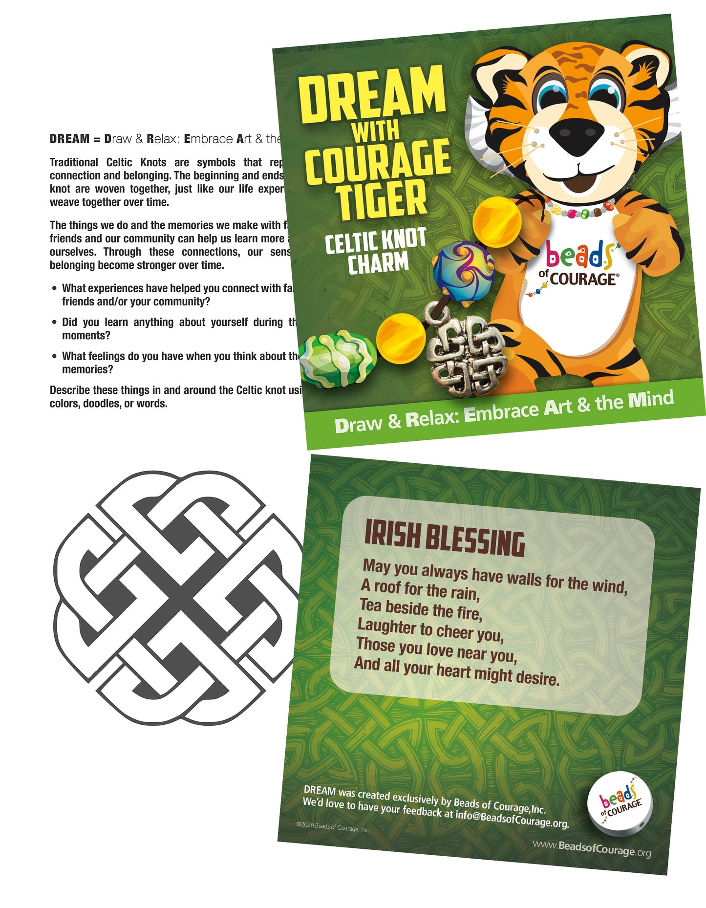 Celtic Knot DREAM Activity & Bead - Honoring Connection and Belonging