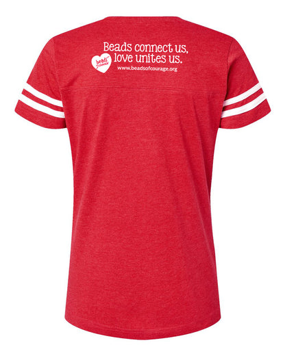 Adult Red V-Neck Sports Shirt - Womens