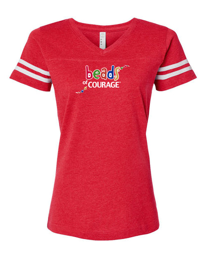 Adult Red V-Neck Sports Shirt - Womens