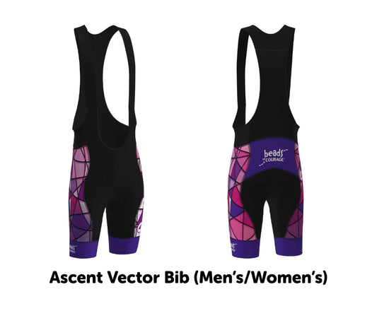 Team Beads of Courage 2026 Ascent Vector Bib Shorts (Long Inseam, Men's/Women's)