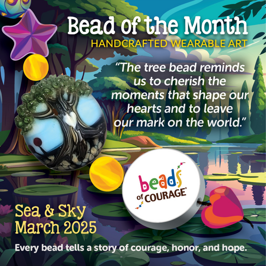 March 2025 Bead of the Month - Tree by the sea bead