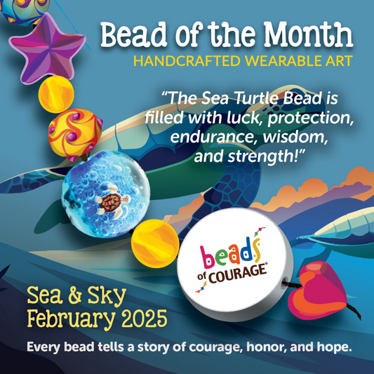 February 2025 Bead of the Month - The Sea Turtle Bead is filled with luck, protection, endurance, wisdom, and strength!