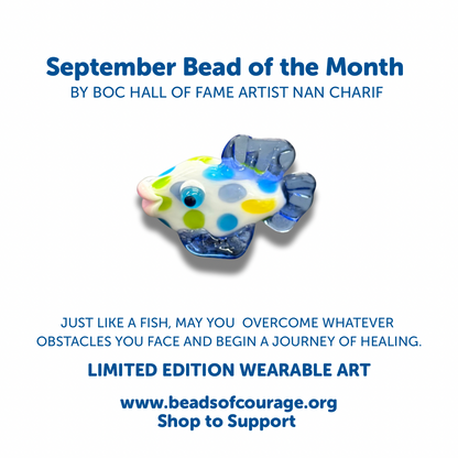 September 2025 Bead of the Month - Fish Bead “Overcoming obstacles and beginning a journey of healing.”