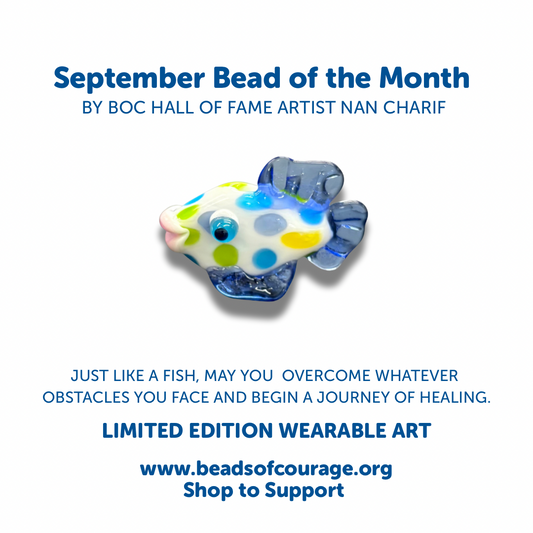 September 2025 Bead of the Month - Fish Bead “Overcoming obstacles and beginning a journey of healing.”