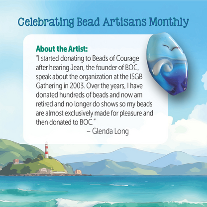 May 2025 Bead of the Month - "Feeling strong like ocean waters, calm like the sky, and peaceful like the movement of the waves."
