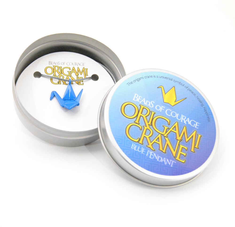 Beads of Courage, Origami Crane - Blue