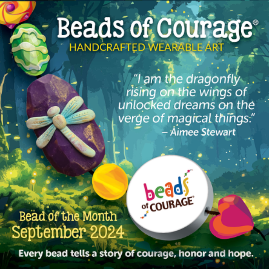 Beads of Courage, September 2024 Bead of the Month - Dragonfly Bead- Unlock your Dreams!