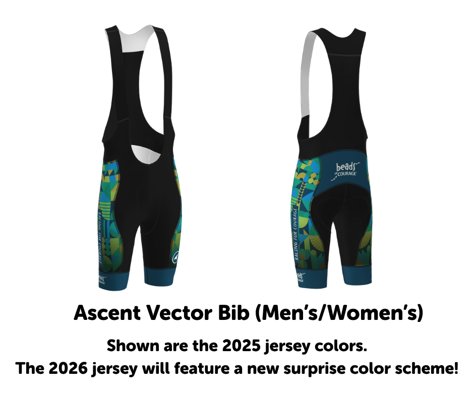 Team Beads of Courage 2026 Ascent Vector Bib Shorts (Long Inseam, Men's/Women's)