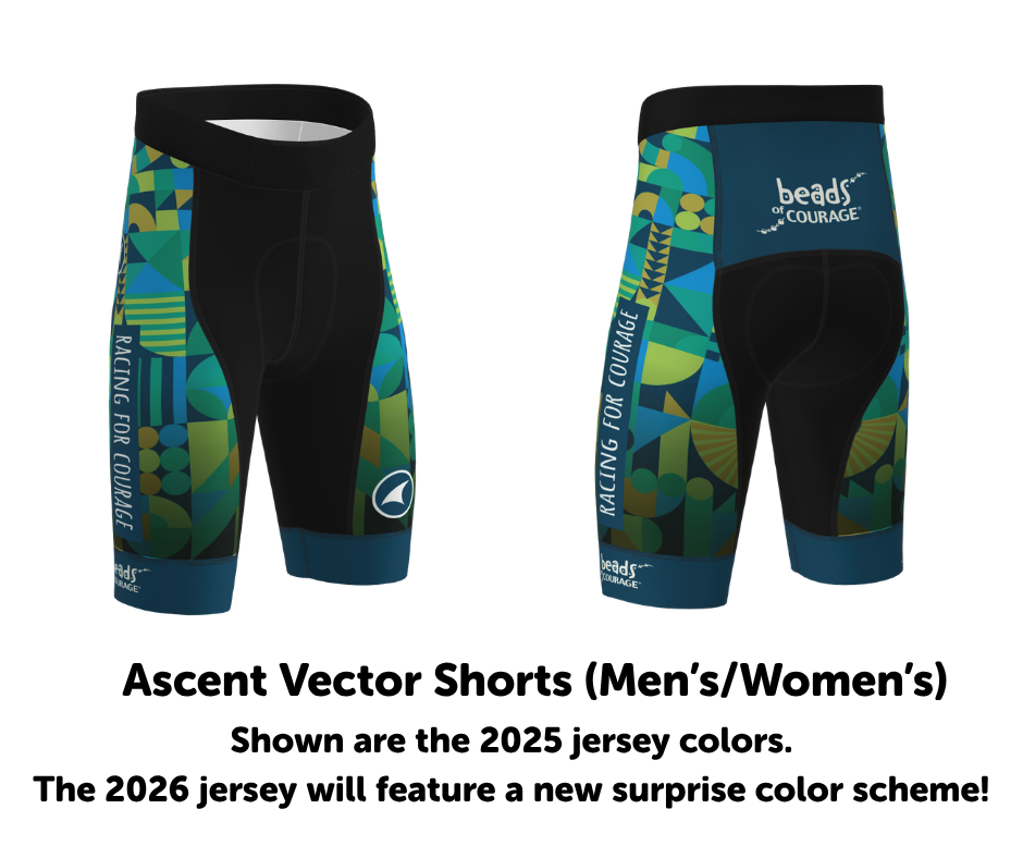 Team Beads of Courage 2026 Ascent Vector Shorts (Long Inseam, Men's/Women's)