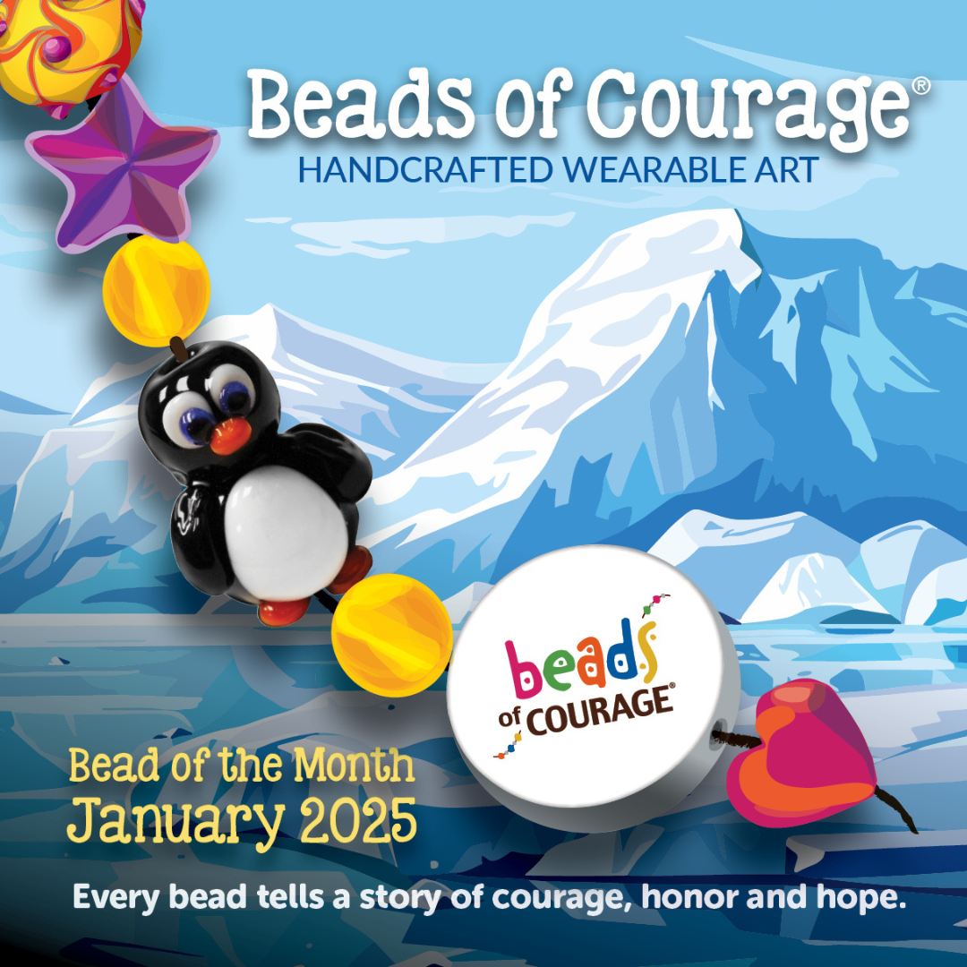 January 2025 Bead of the Month - Penguin Bead - You are capable of more than you realize!