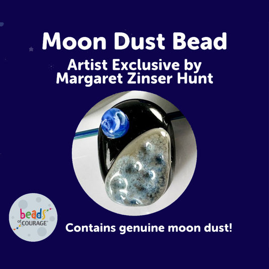 Moon Dust Bead - Artist Exclusive - Margaret Zinser Hunt - Lampwork glass bead embedded with real moon dust