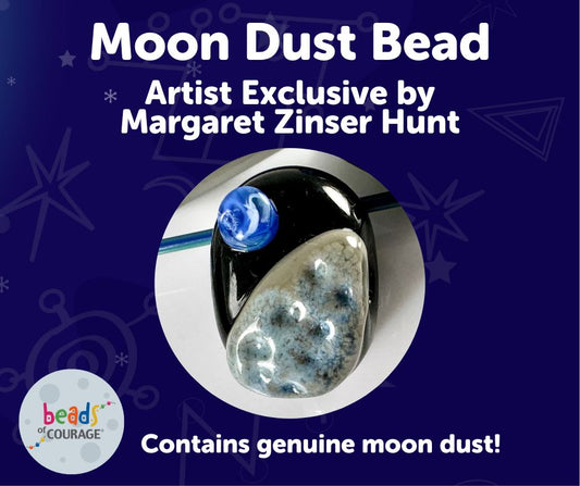 Beads of Courage, Moon Dust Bead - Artist Exclusive - Margaret Zinser Hunt - Lampwork glass bead embedded with real moon dust