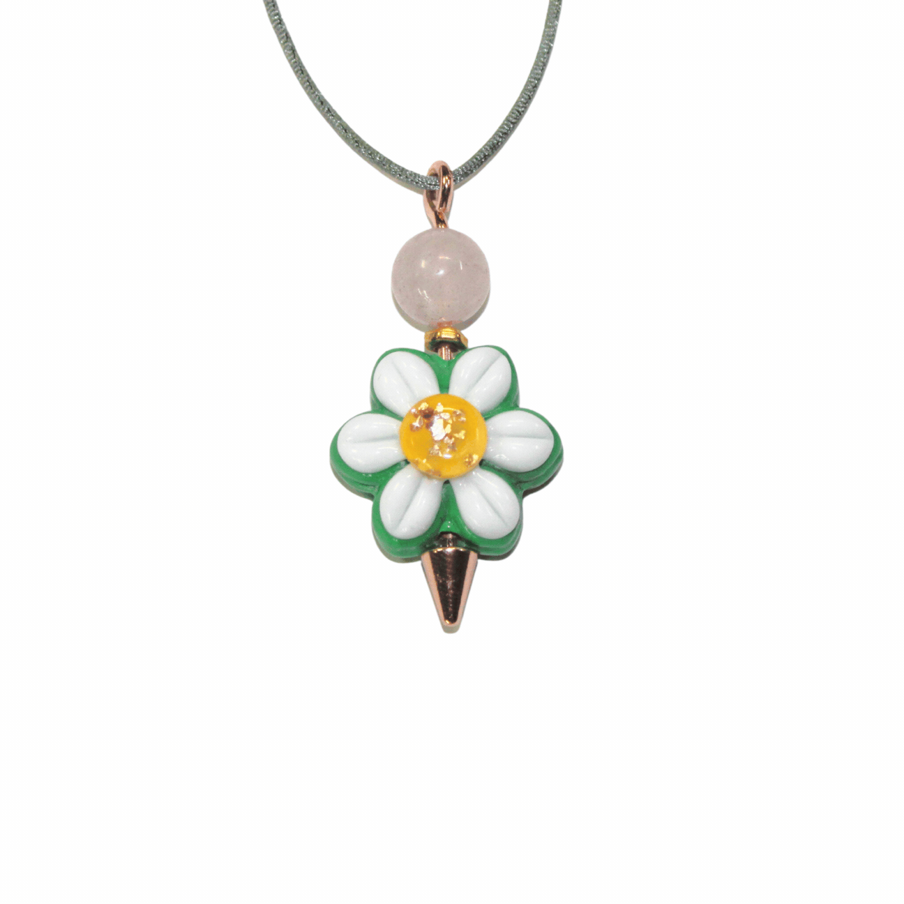 Stepping Stones Add a Bead Pendant Pink Quartz
