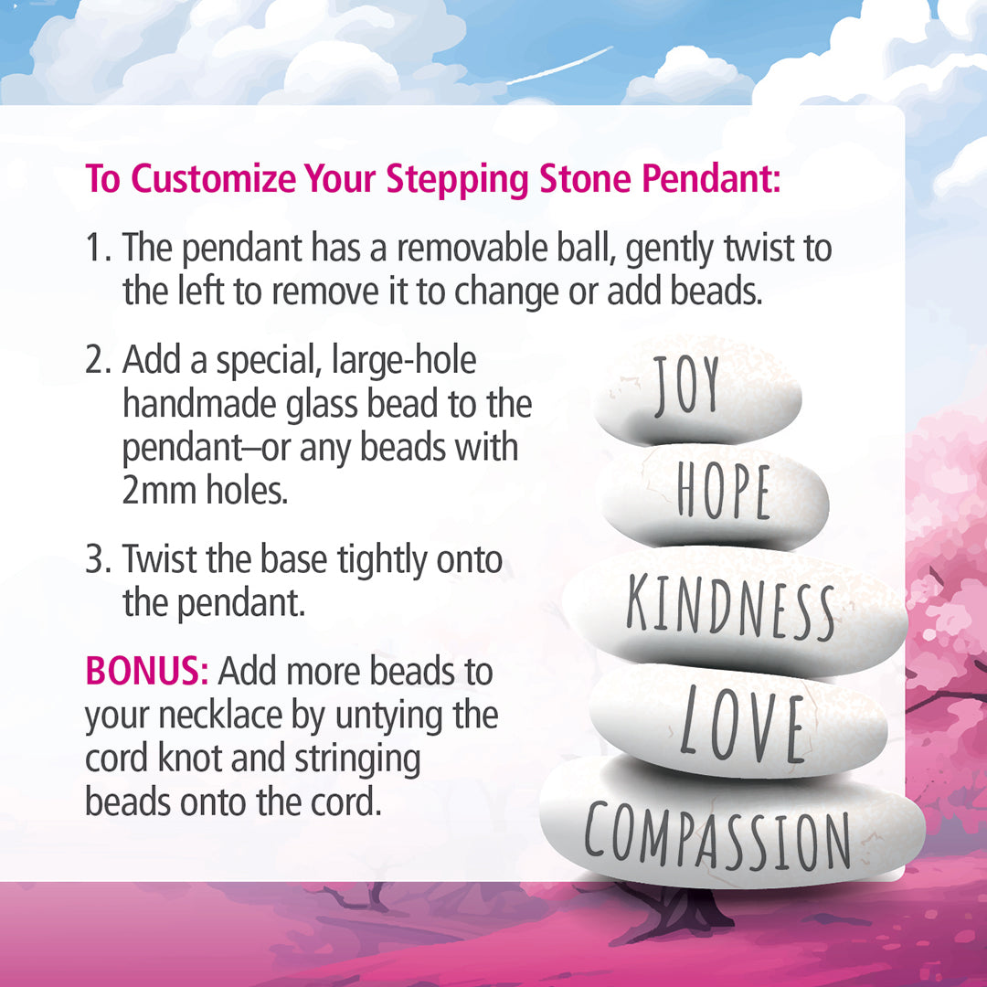 Stepping Stones Add a Bead Pendant Pink Quartz
