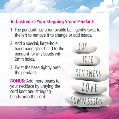 Stepping Stones Add a Bead Pendant Pink Quartz