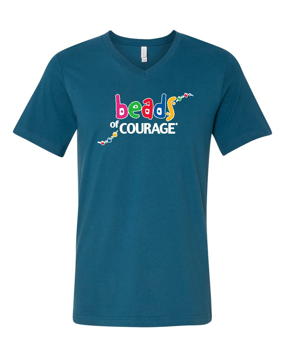 Beads of Courage, 20th Anniversary Beads of Courage Adult V-Neck Shirt (Deep Teal)